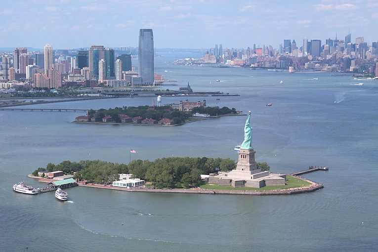 Le port de New York vu du ciel