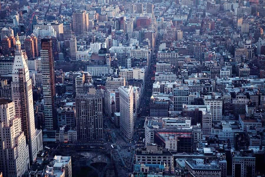 Vue le Flatiron building depuis l'Empire State building.