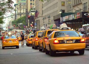 Une enfilade de taxis