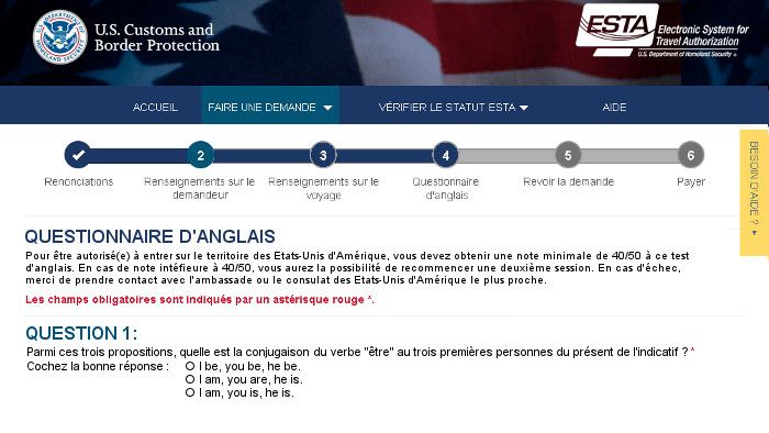 USA : un test d&rsquo;anglais obligatoire pour les touristes