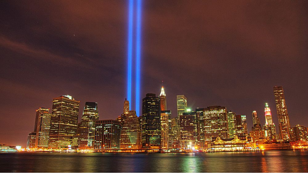 Le "Tribute in light" vu depuis Brooklyn.