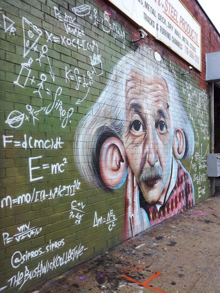 dessin Albert Einstein mur Bushwick