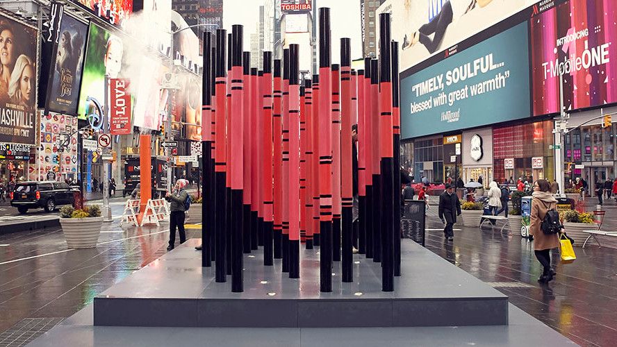 Times Square dévoile son cœur de la Saint-Valentin