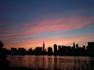 coucher soleil midtown new york