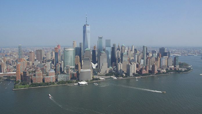 Le Financial District depuis l'hélicoptère ! (Photo Didier Forray)