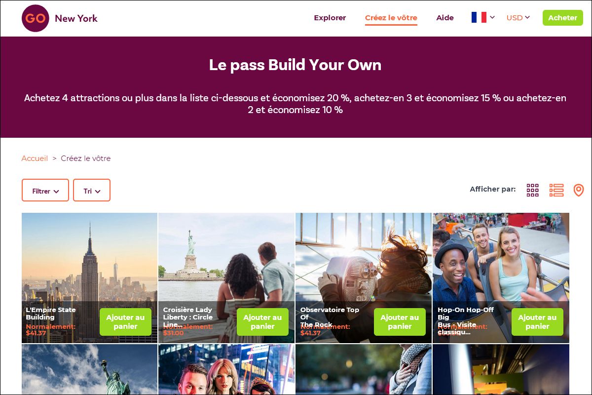 Go New York : le pass à construire vous-même