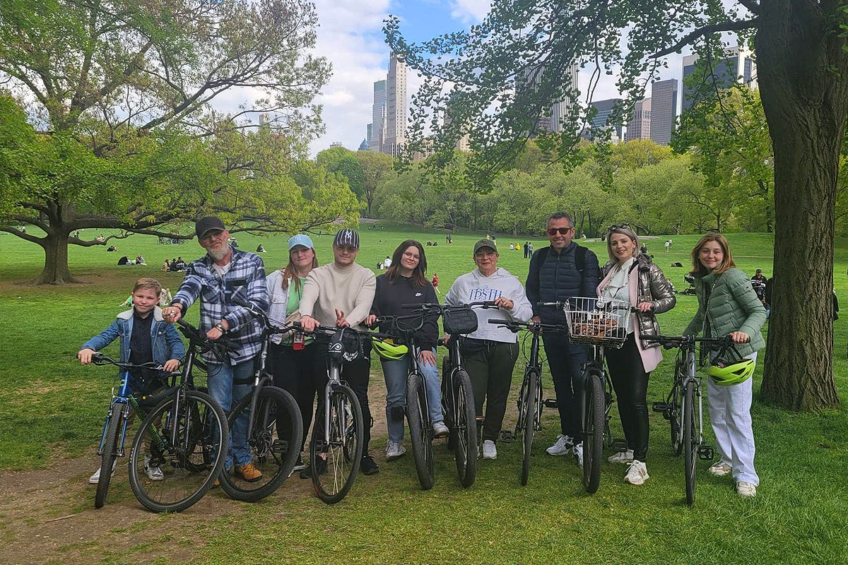 Visite Central Park vélo groupe touristes New York