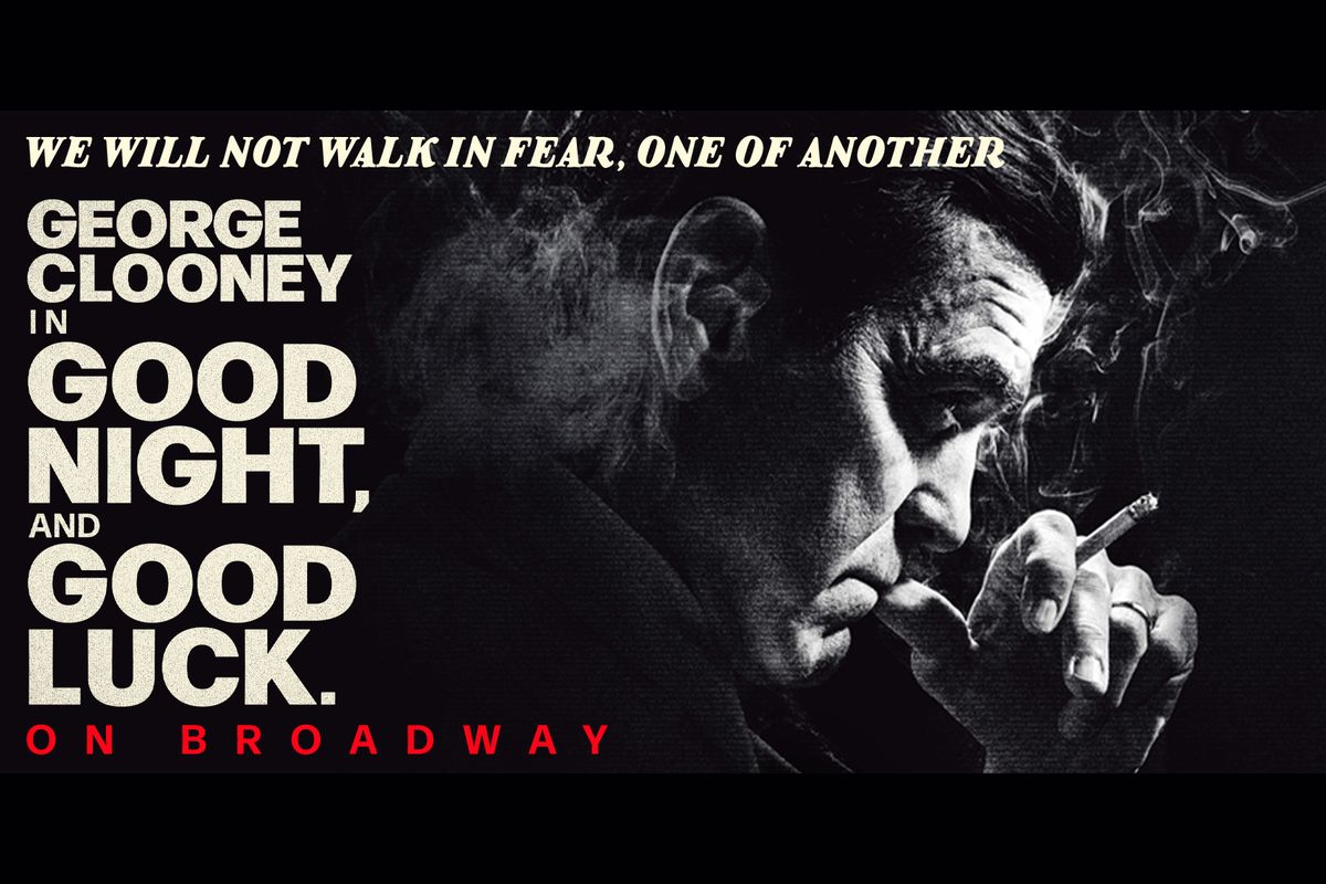 L'acteur George Clooney sur l'affiche de la pièce de théâtre Good Night and Good Luck