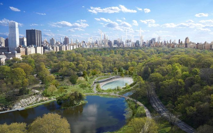 Piscine Central Park New York Vue aérienne de la piscine de Central Park à New York