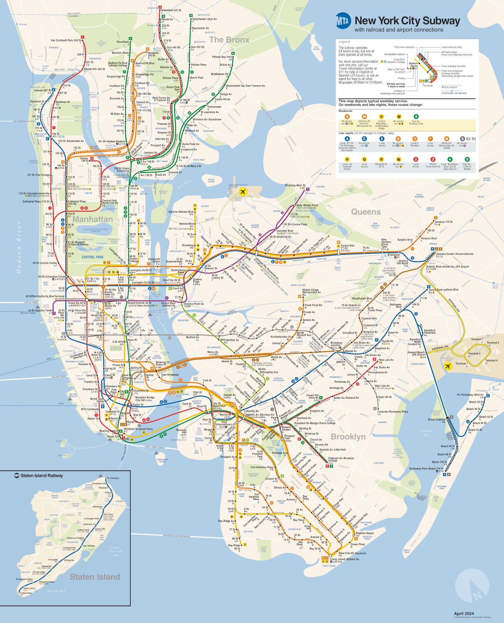 Plan officiel du métro de New York