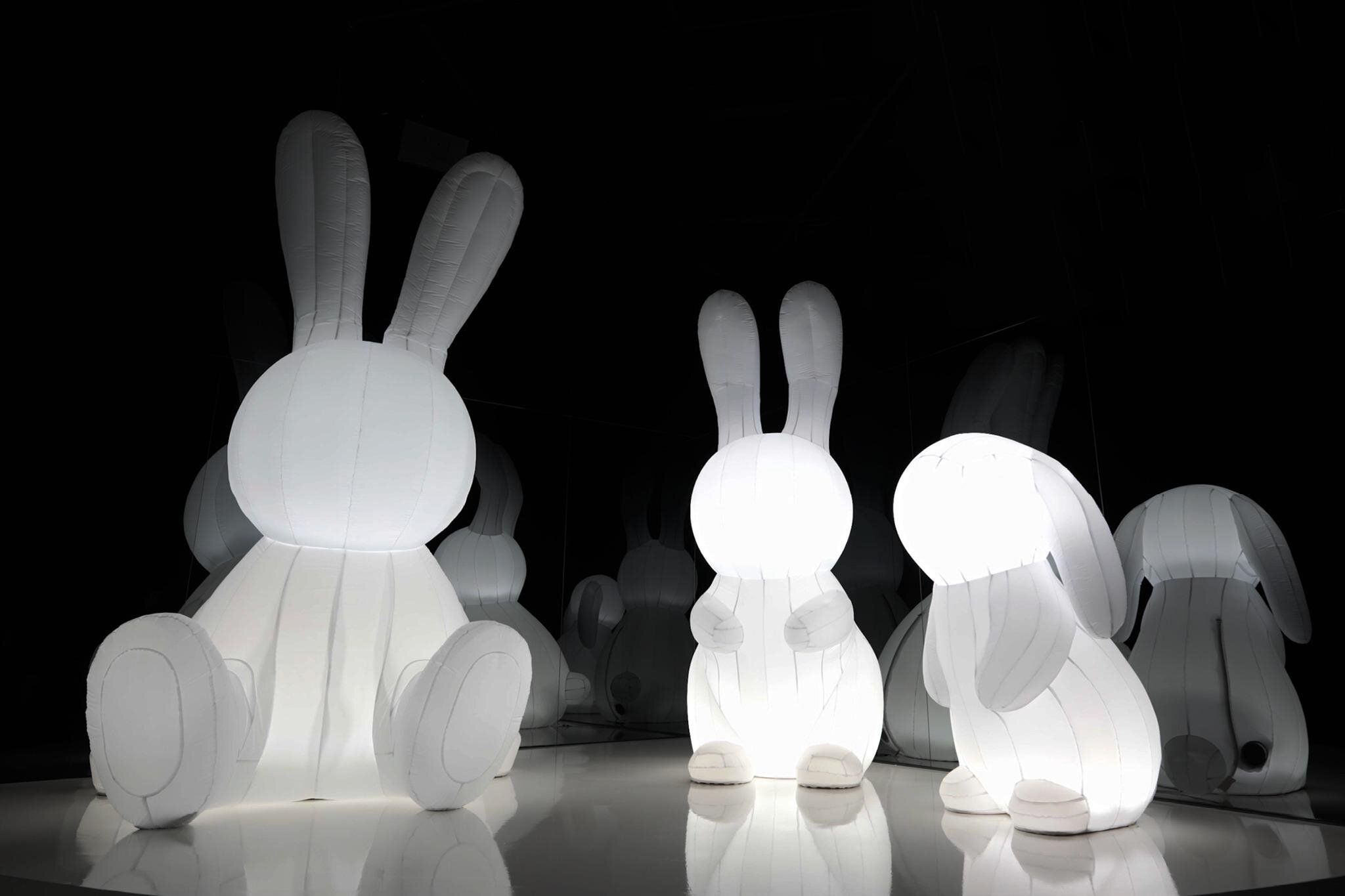 Lapins gonflables au Arte Museum de New York