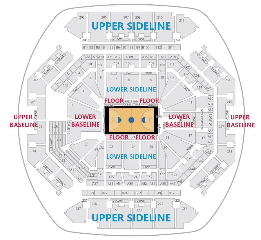 Plan de la salle du Barclays Center à New York