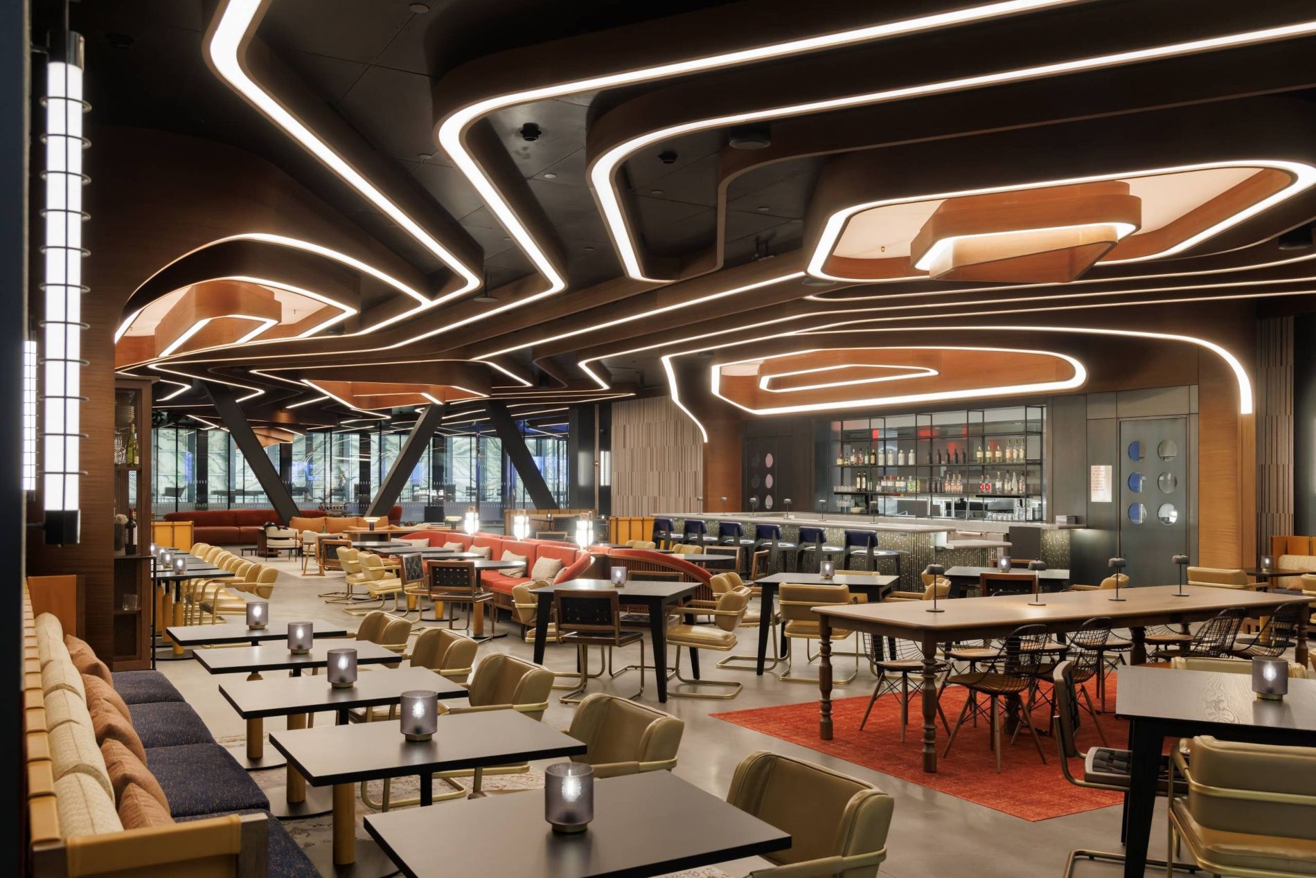 Salle du restaurant Metropolis à New York