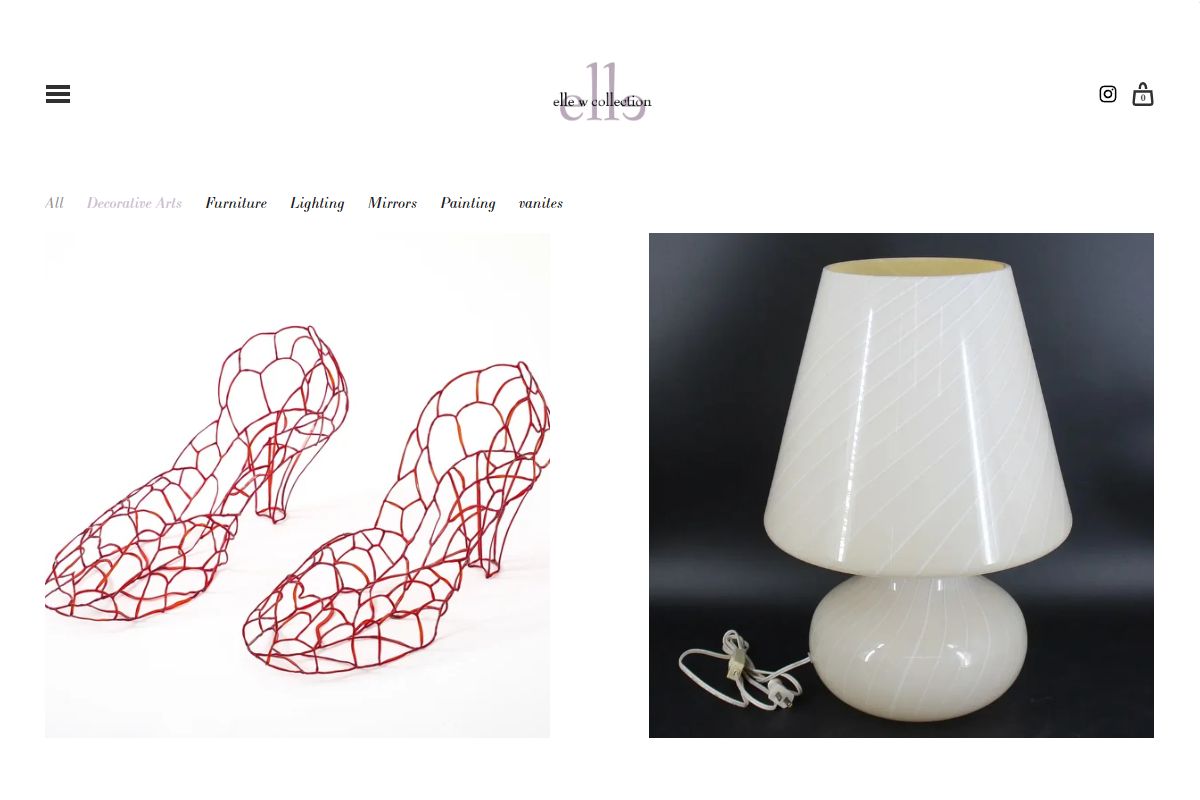 Capture d'écran du site Internet de la boutique Elle W