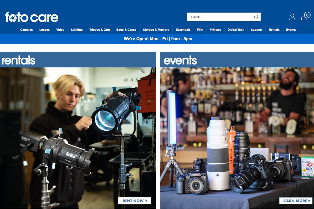 Capture d'écran du site de Fotocare