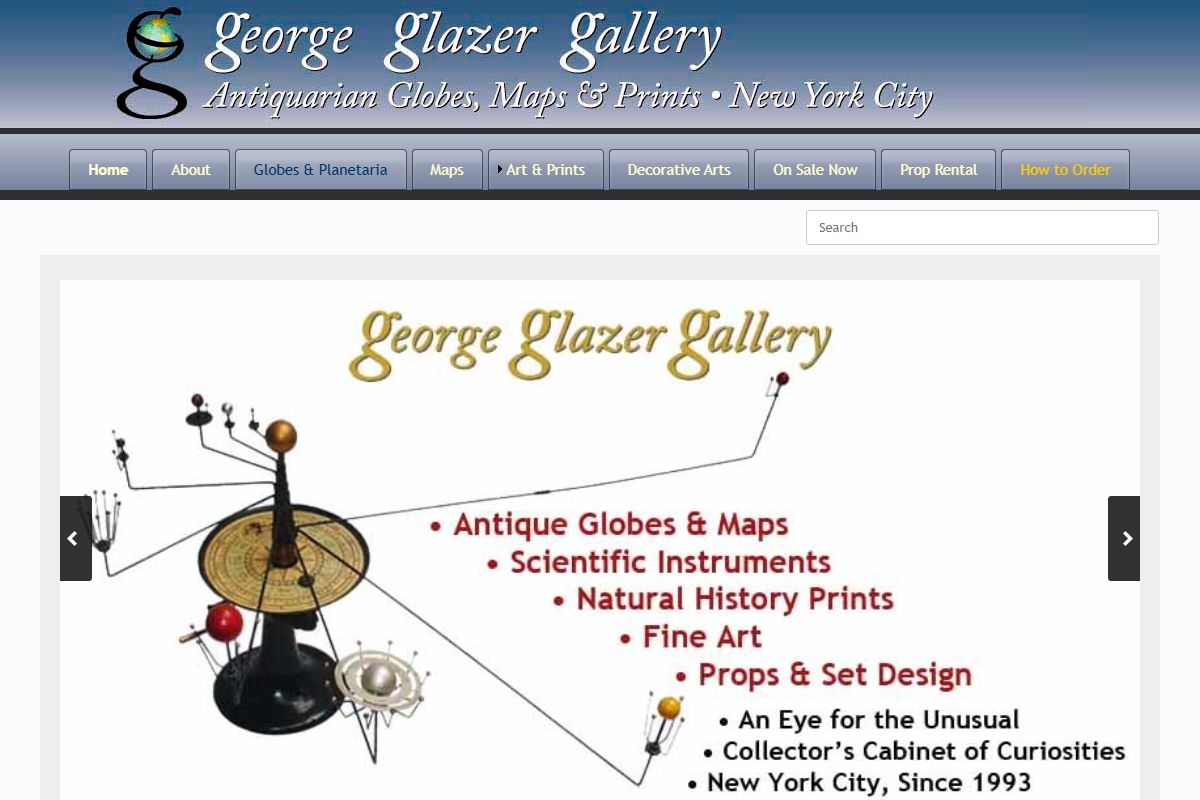 Capture d'écran du site Internet de la George Glazer Gallery