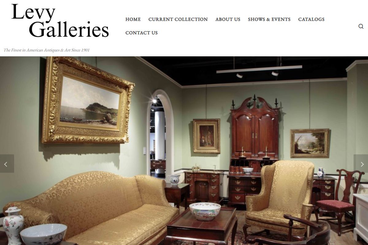 Capture d'écran du site Internet de l'antiquaire Levy Galleries