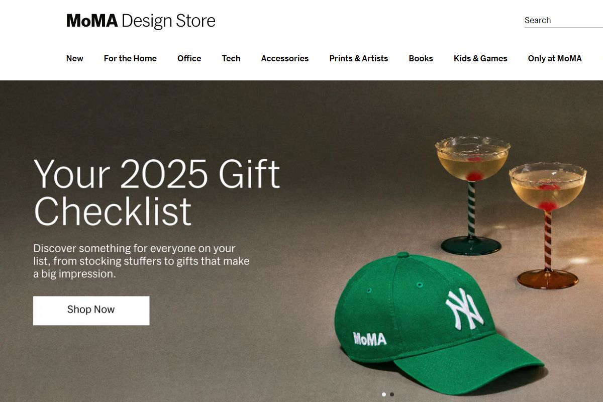 Capture d'écran du site Internet du MoMA Store à New York