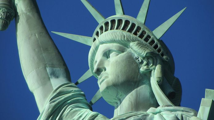 Gros plan sur la statue de la Liberté à New York