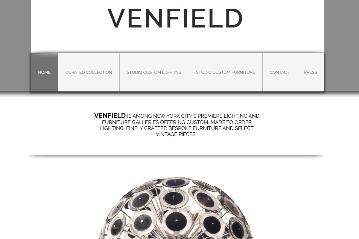 Capture d'écran du site Internet de la boutique Venfield
