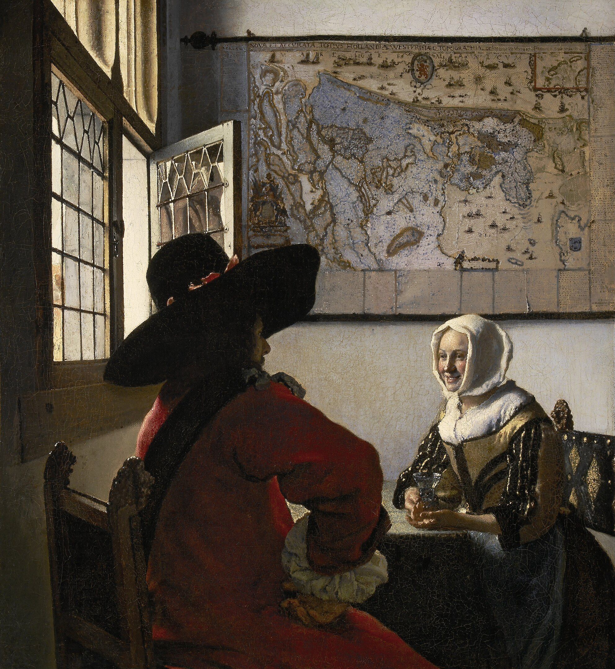 L'Officier et la jeune fille riant de Johannes Vermeer