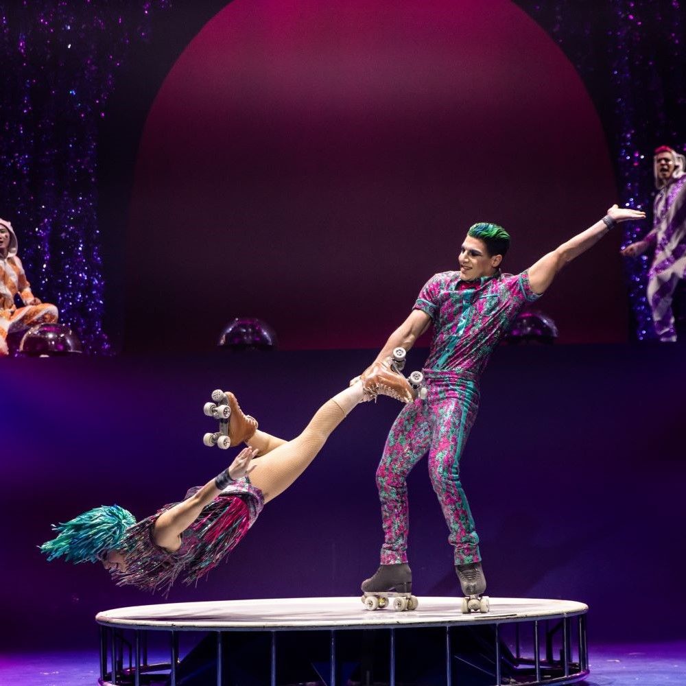 Acrobates sur des rollers à New York