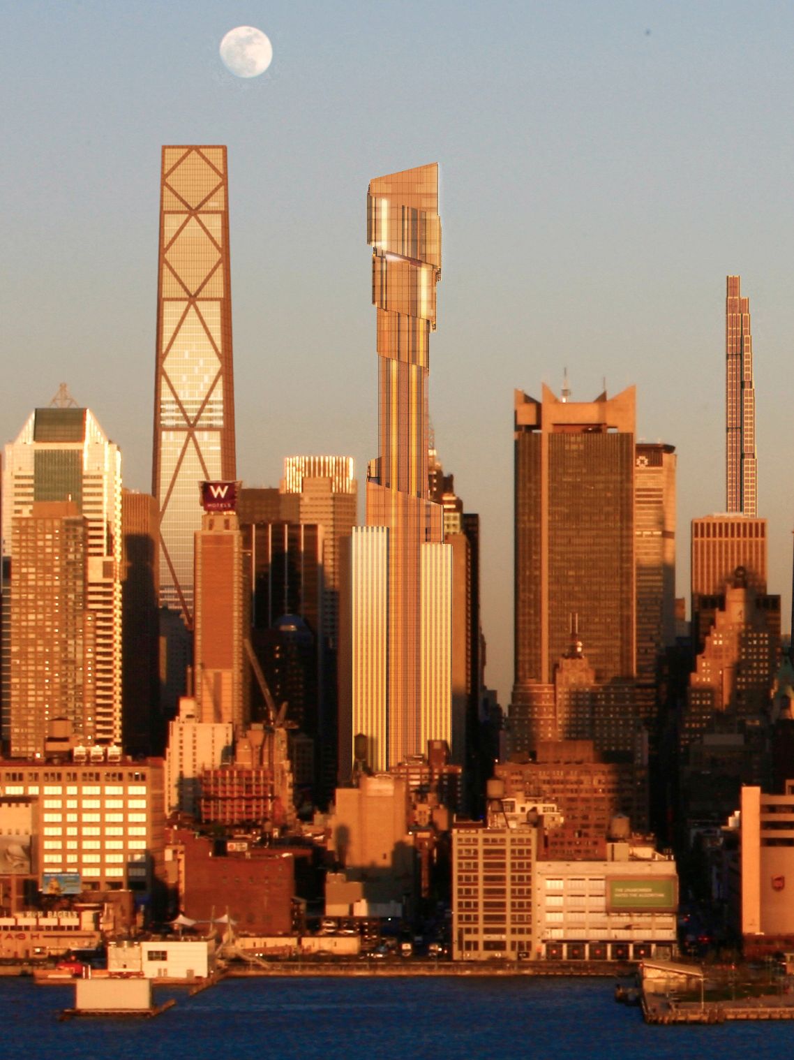 Vue d'artiste de la skyline de Manhattan avec le building The Torch.