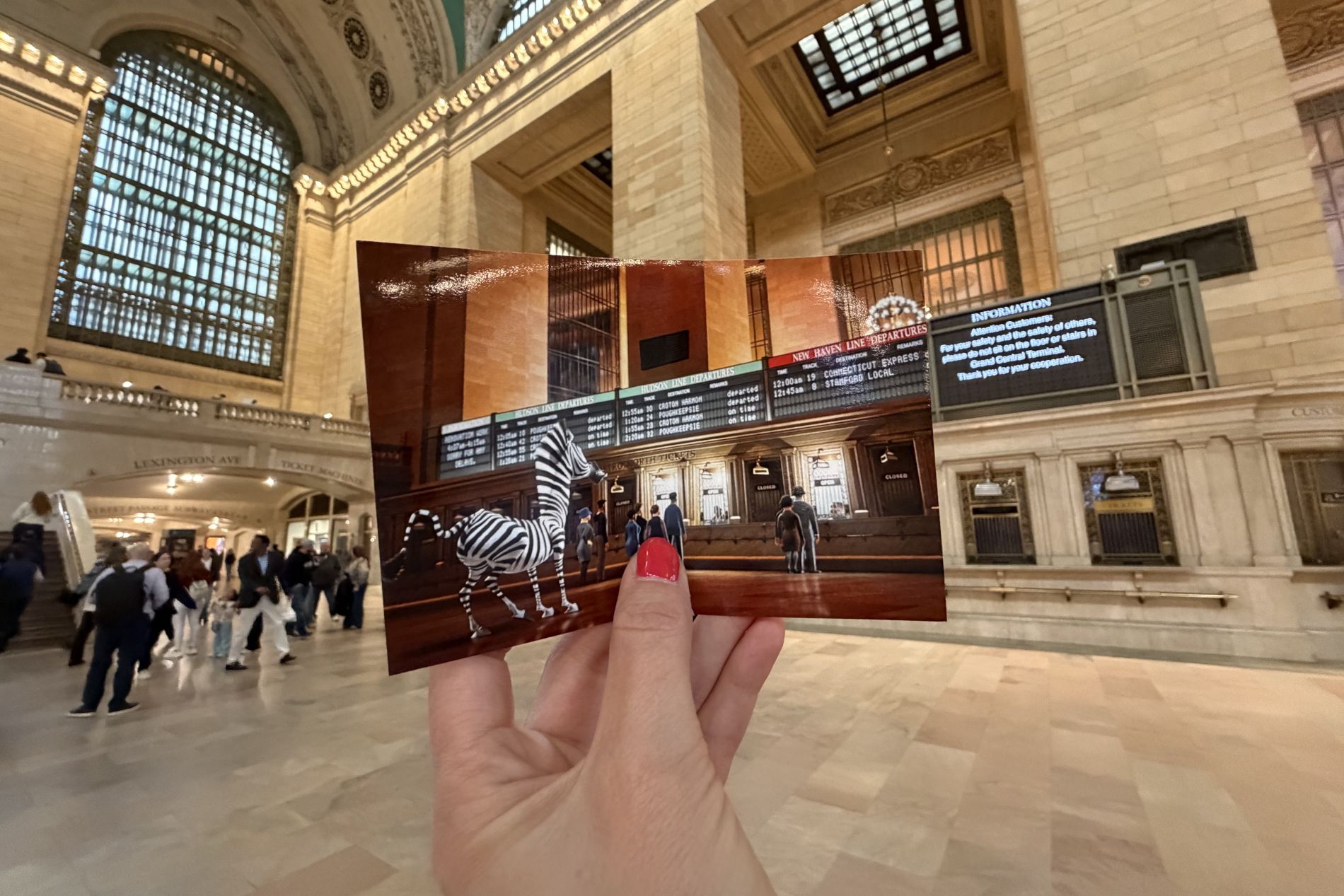 Photomontage sur le cinéma dans Grand Central Terminal à New York