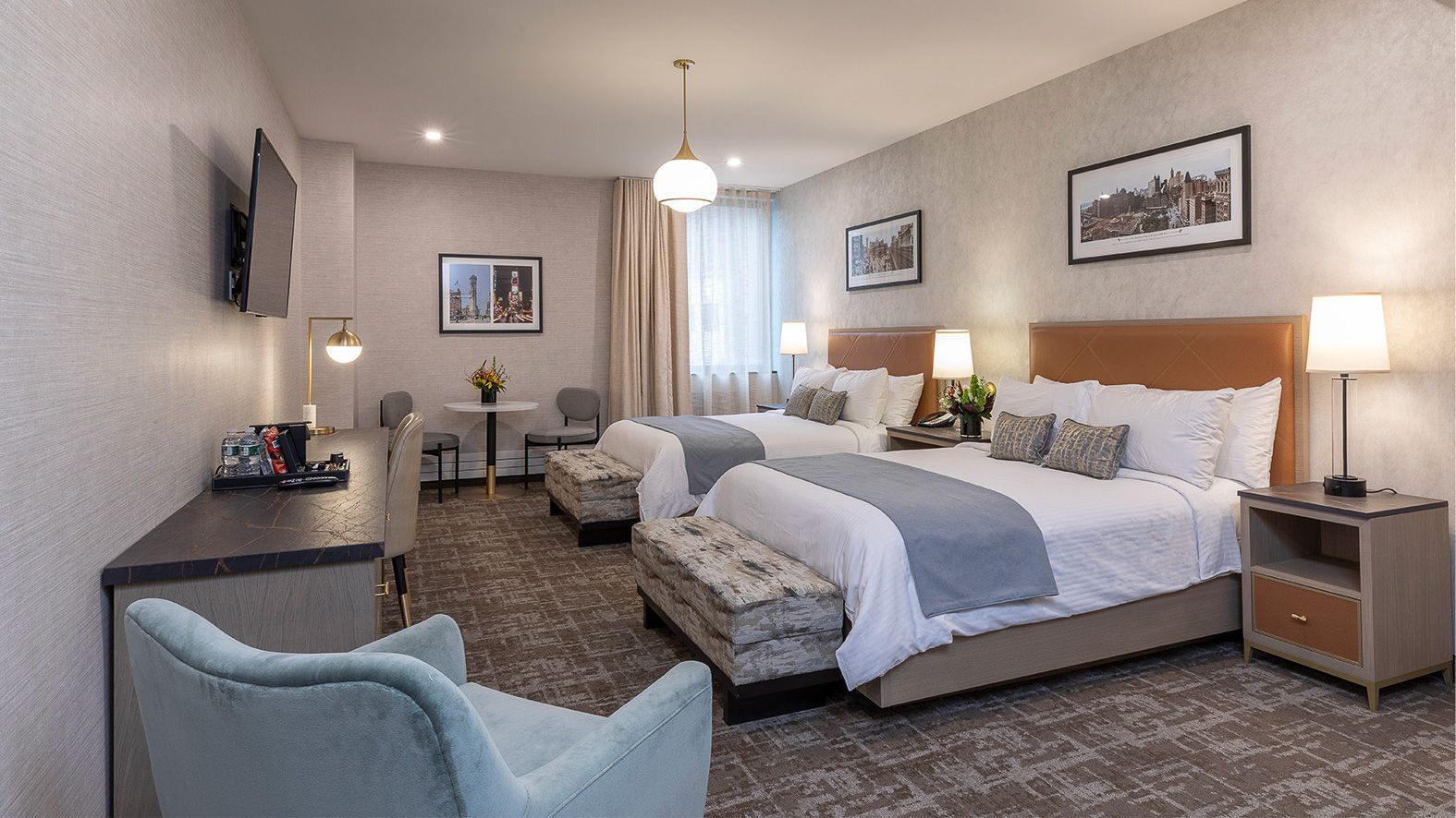 Intérieur d'une chambre de l'hôtel Broadway Plaza à New York