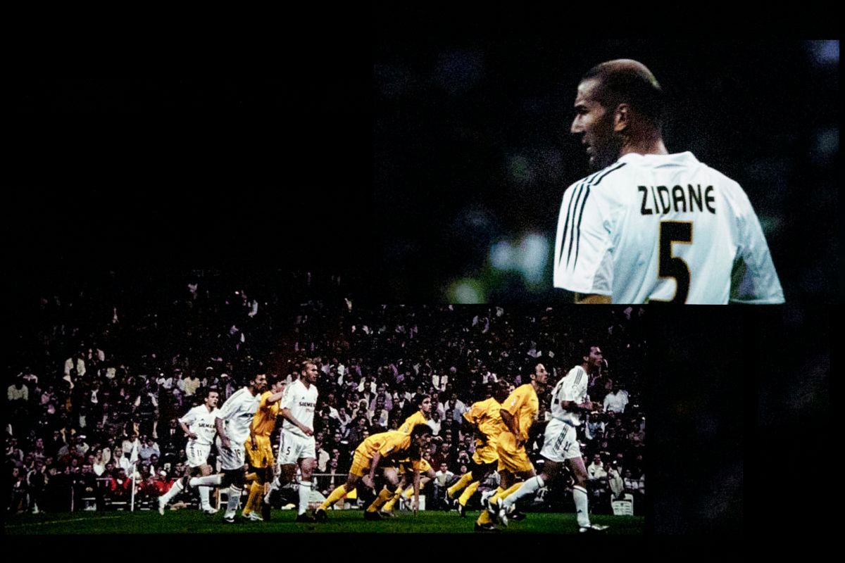 Capture d'écran de la vidéo sur Zinedine Zidane de Douglas Gordon et Philippe Parreno
