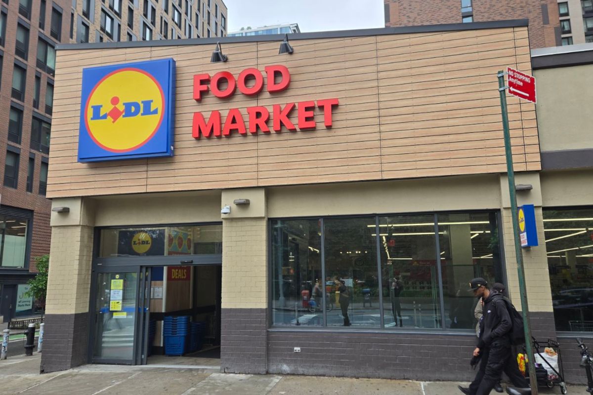 Façade du supermarché Lidl dans le Lower East Side de New York