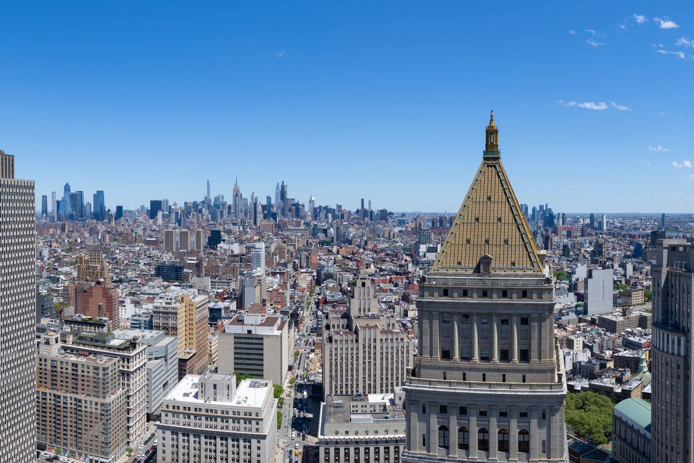Vue sur le Nord de Manhattan depuis la coupole de l'observatoire Centre 360 à New York
