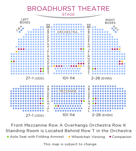 Plan du Broadhurst Theatre